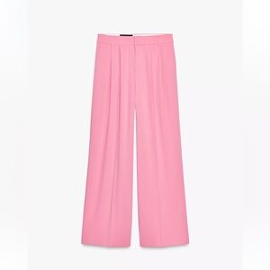 Pleated wide leg pink suit pant size XXL